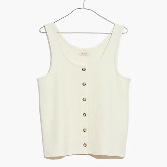 Madewell Ottoman Jacquard Button-Front Tank - Picture 6 of 6